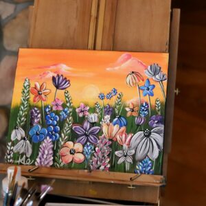 Sunset Wildflowers Painting