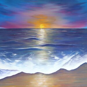 ocean seascape sunset painting
