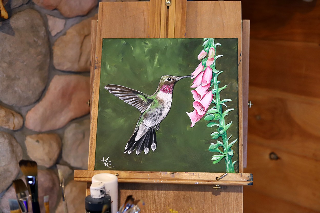 painting of a hummingbird