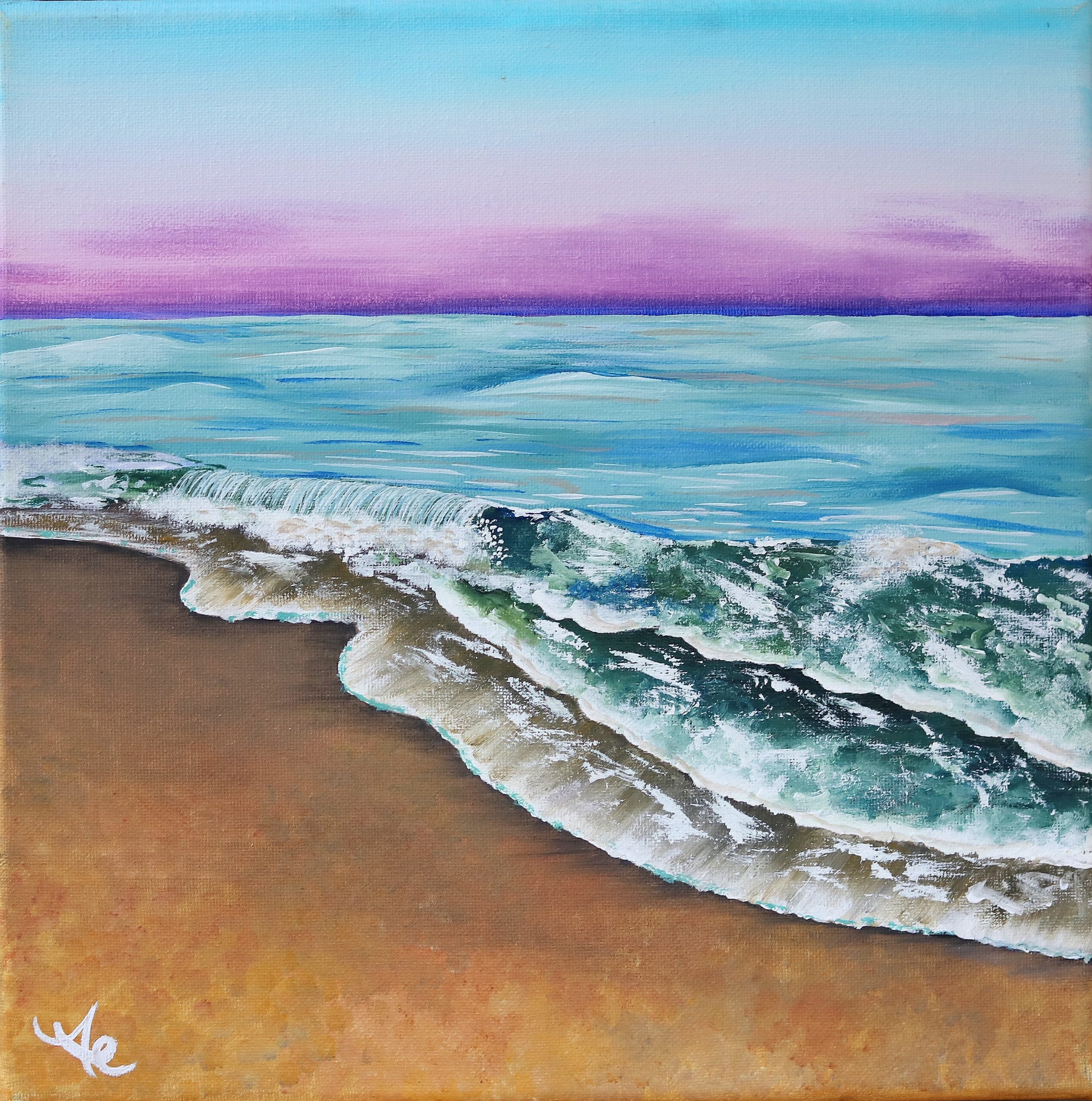 sunset ocean painting