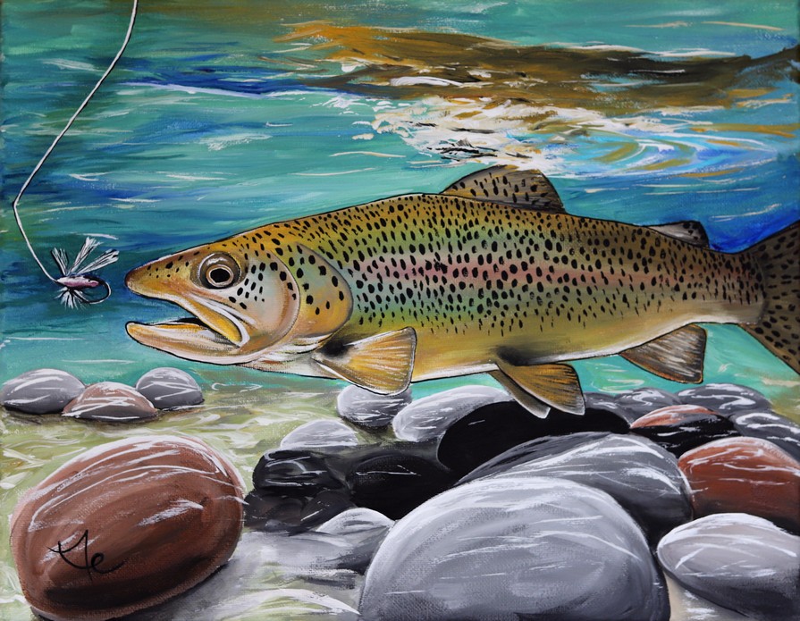 rainbow trout painting