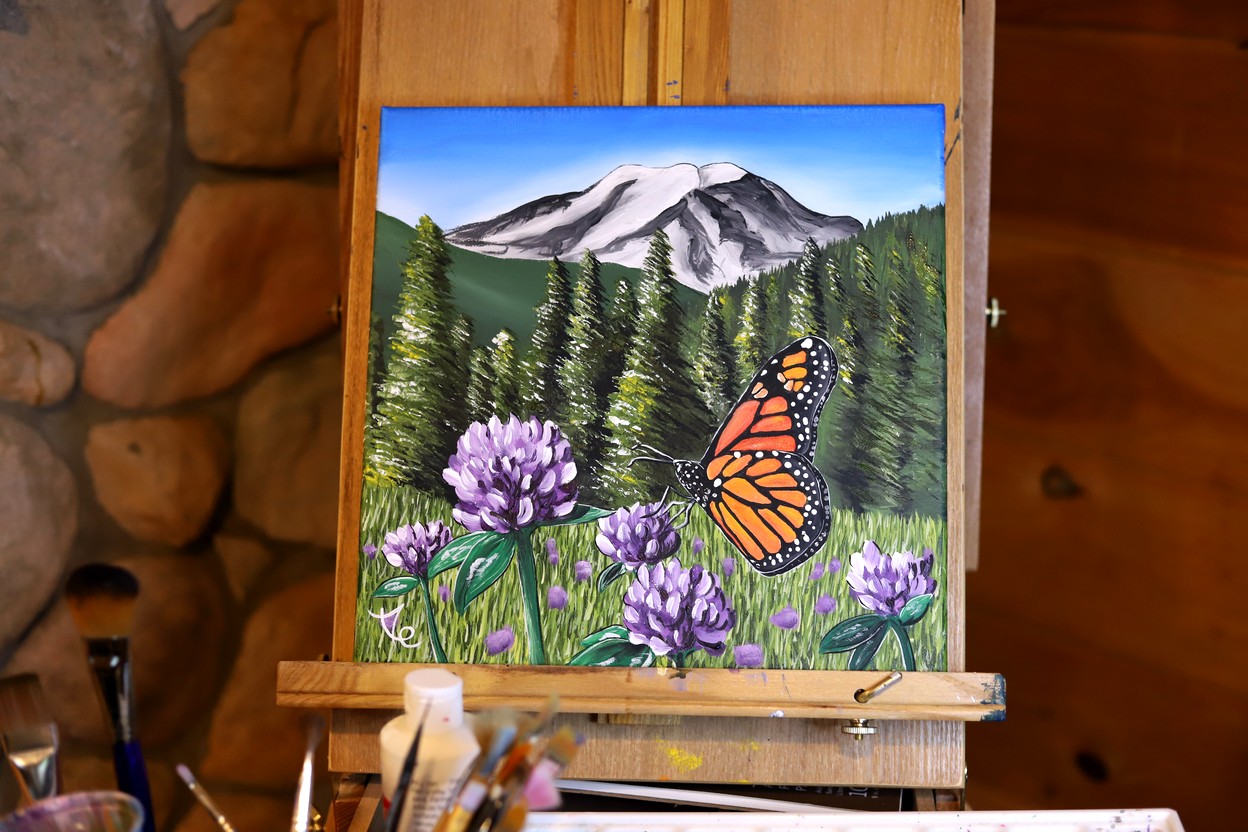 butterfly nature painting