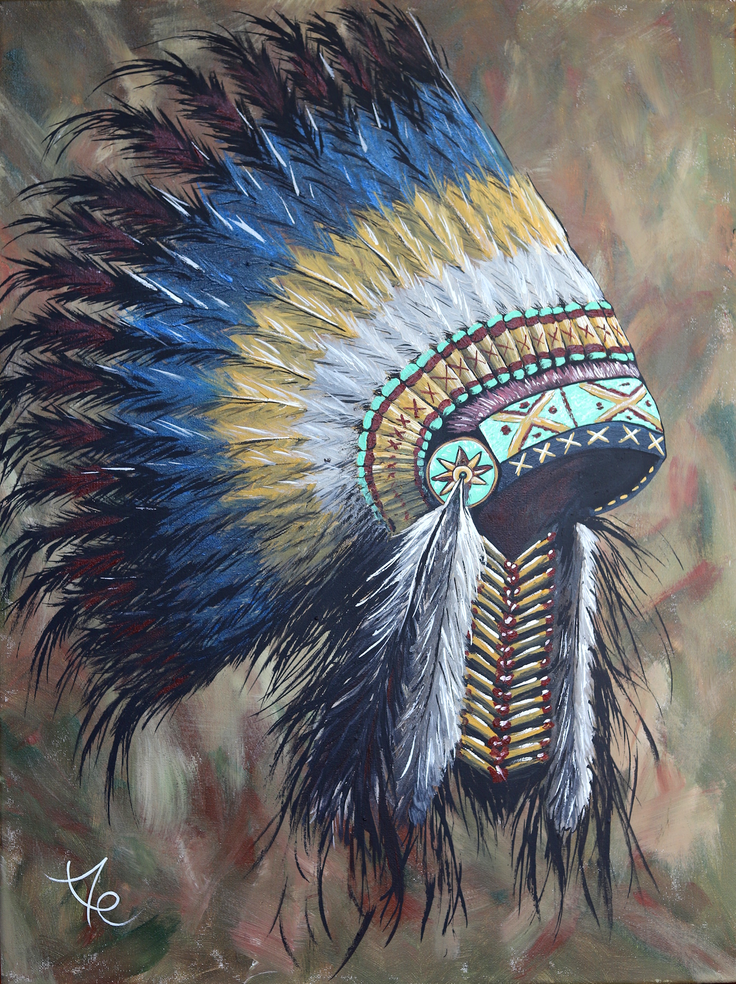Native American Headdress Painting