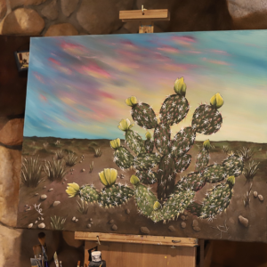 CACTUS DESERT LANDSCAPE PAINTING
