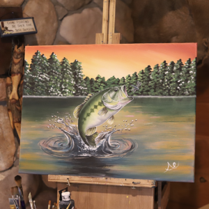 FISH LANDSCAPE WILDLIFE PAINTING